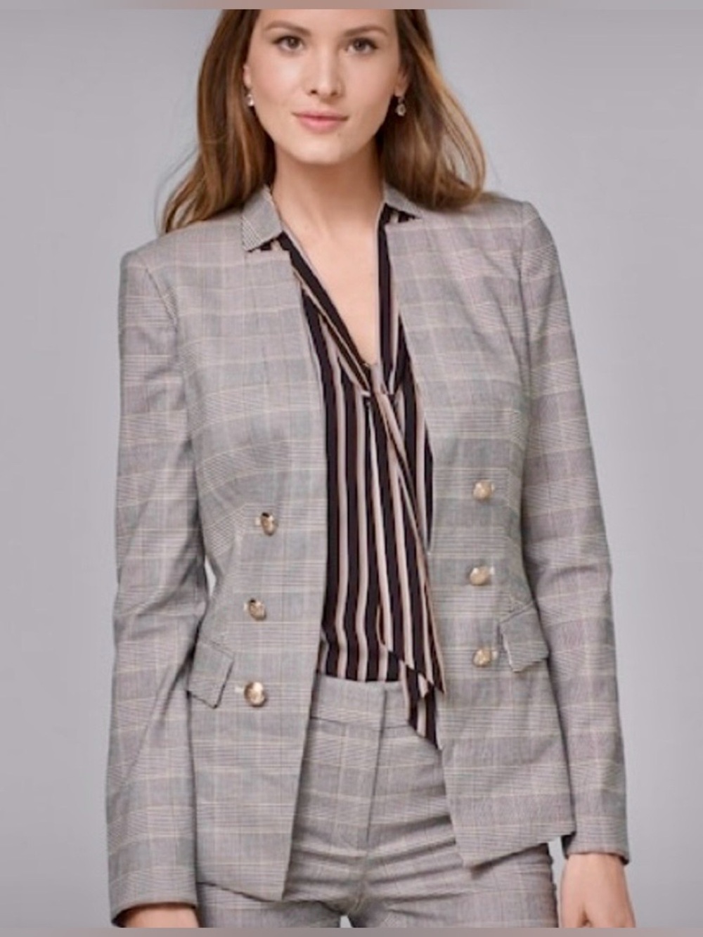 White House Black Market Plaid Blazer